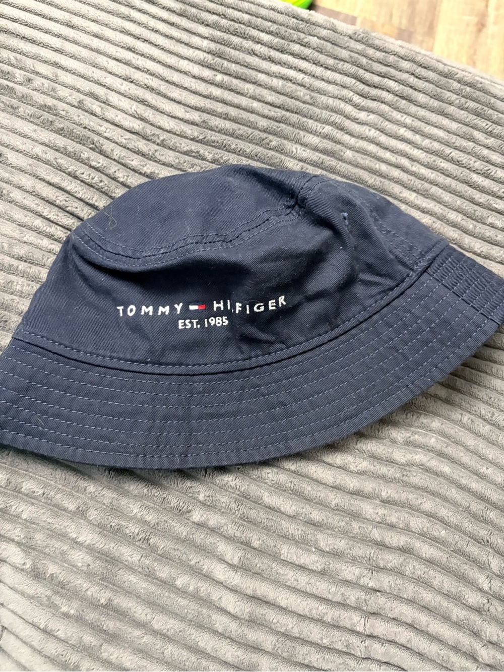 Tommy Hilfiger Kids Navy Blue Embroidered Bucket Hat